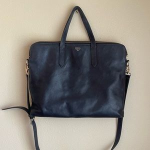 Black Fossil Briefcase
